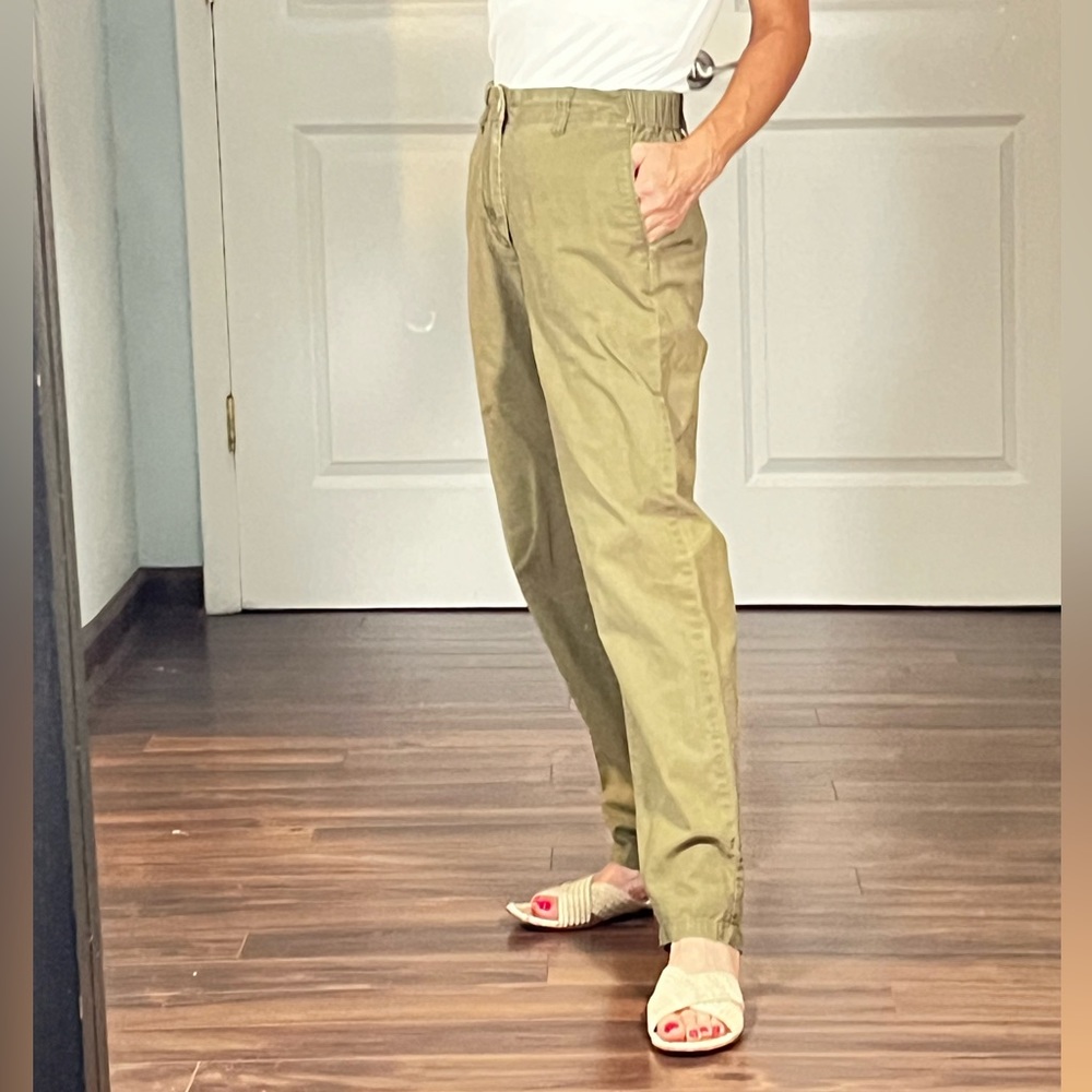 Uniqlo linen blend olive green pants size XS - Picture 5 of 11